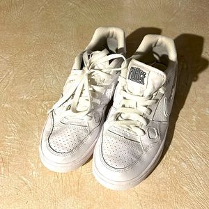 White Nike Force youth shoes